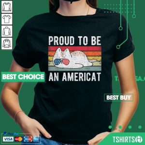 Cat Proud To Be An Americat 4th Of July Vintage V-neck