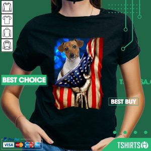 Nice Jack Russell Terrier America 4th Of July Independence Day V-Neck