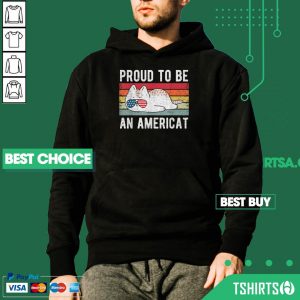 Cat Proud To Be An Americat 4th Of July Vintage Hoodie