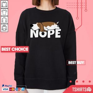 Lazy Basset Hound Cute Dog Comic Idea Nope Sweatshirt