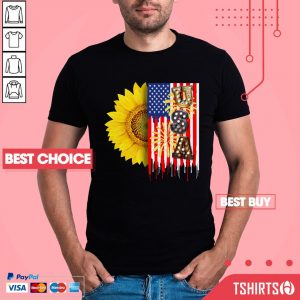 Sunflower USA American Flag 4th Of July Shirt
