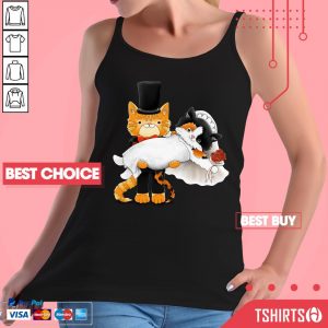 Cute Cat Couples Orange And Calico Just Married Wedding Tank Top