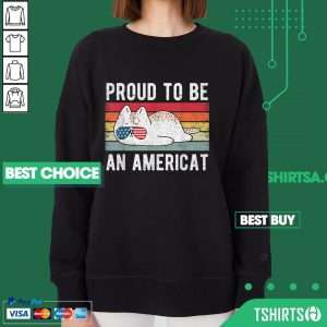 Cat Proud To Be An Americat 4th Of July Vintage Sweatshirt