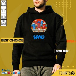 Just Here To Bang Vintage American Flag 4th Of July Hoodie