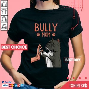 American Bully Mom Cute Dog Mama Funny Women V-neck