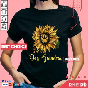Dog Grandma Sunflower Family V-neck