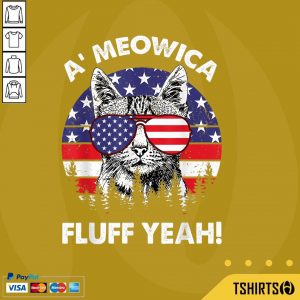 A’meowica Fluff Yeah Patriotic American Flag 4th Of July
