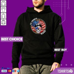 Mama Skull All American 4th Of July American Flag Hoodie