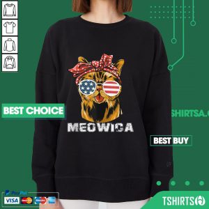 Cat Meowica 4th Of July American Flag Sweatshirt