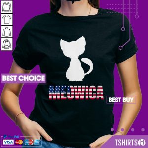 Meowica Cat 4th Of July American Flag V-neck