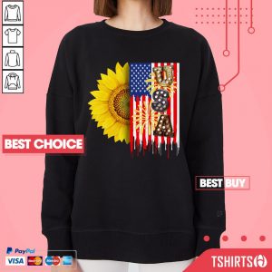 Sunflower USA American Flag 4th Of July Sweatshirt