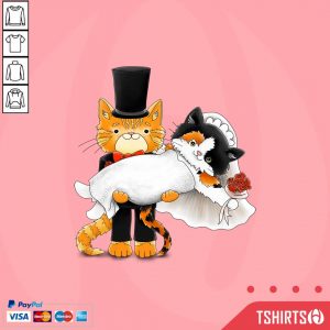 Cute Cat Couples Orange And Calico Just Married Wedding