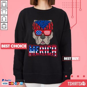 Pitbull 4th Of July Merica American Flag Sweatshirt