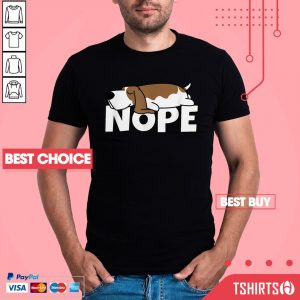Lazy Basset Hound Cute Dog Comic Idea Nope Shirt