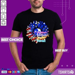 Sunflower Sunrise Sunburn Sunset Repeat American Flag 4th Of July Shirt