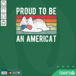 Cat Proud To Be An Americat 4th Of July Vintage