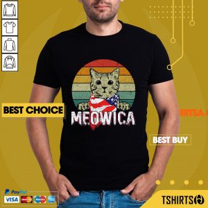 Cat Meowica 4th Of July American Flag Vintage Shirt