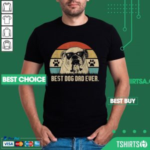 Bulldog Best Dog Dad Ever Fathers Day Vintage Shirt