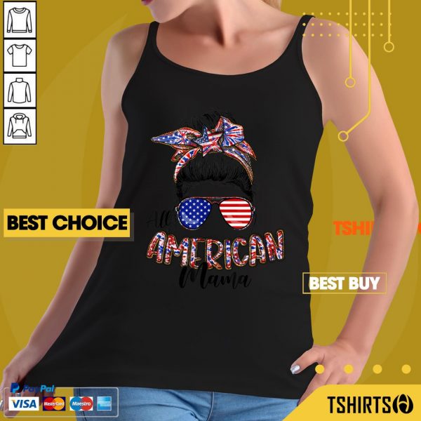 All American Mama 4th Of July American Flag Mothers Day Tank Top