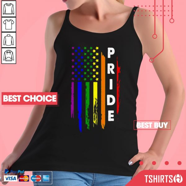America Flag Pride LGBT 4th Of July Independence Day Tank Top