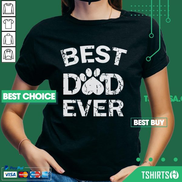 Best Dad Ever Paw Dog V-neck