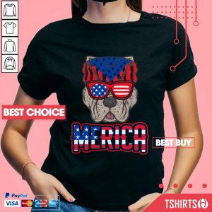 Pitbull 4th Of July Merica American Flag V-neck