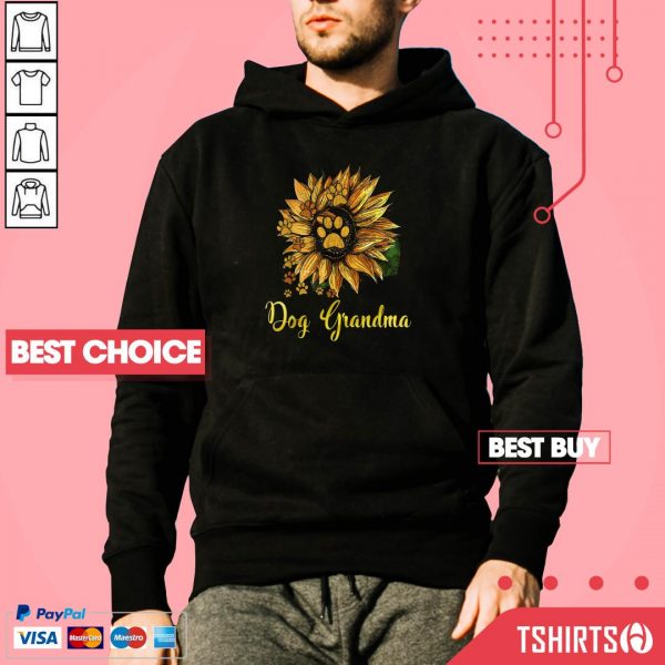 Dog Grandma Sunflower Family Hoodie