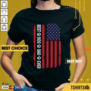 Vip Best Dog Dad Ever American Flag V-neck