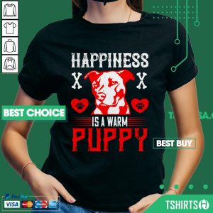 Pitbull Dog Happiness Is A Warm Puppy V-neck