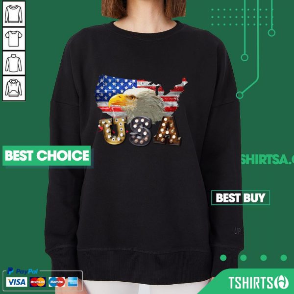 Eagle USA 4th Of July American Flag Sweatshirt