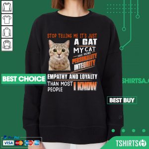 A Cat Personality Integrity Empathy And Loyalty Sweatshirt