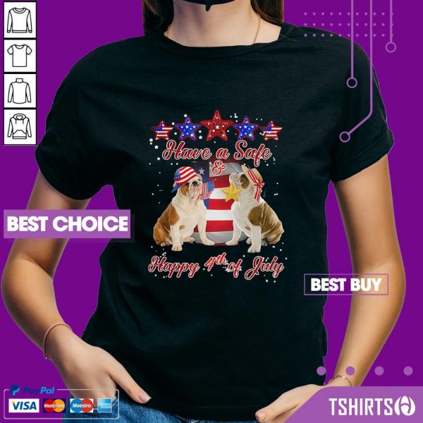 Independence Day Bulldogs Have A Safe And Happy 4th Of July V-Neck