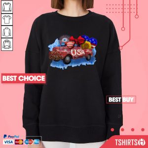 USA Crazy Truck American Flag 4th Of July Sweatshirt