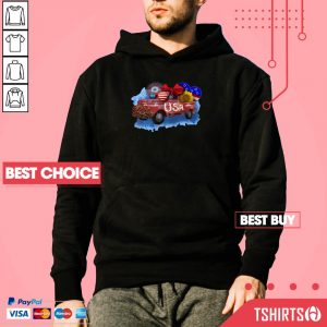 USA Crazy Truck American Flag 4th Of July Hoodie