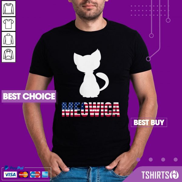 Meowica Cat 4th Of July American Flag Shirt
