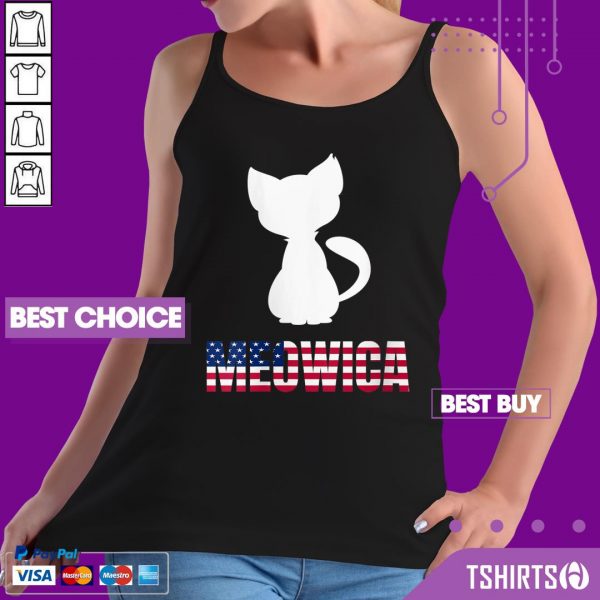 Meowica Cat 4th Of July American Flag Tank Top