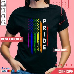 America Flag Pride LGBT 4th Of July Independence Day V-Neck