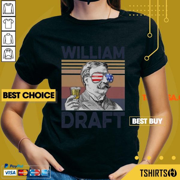 Nice William Draft Drink Beer The 4th Of July Vintage V-Neck