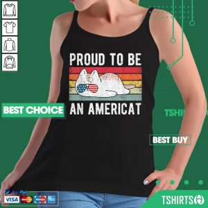 Cat Proud To Be An Americat 4th Of July Vintage Tank Top