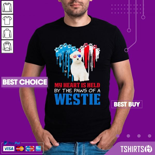 Perfect Happy The 4th Of July My Heart Is Held By The Paws Of A Maltese Shirt