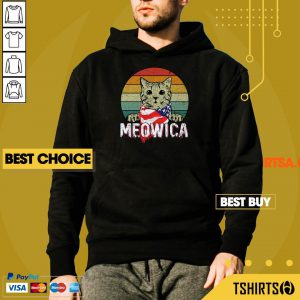 Cat Meowica 4th Of July American Flag Vintage Hoodie