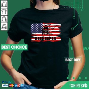 Vip Patriotic Beekeeper American Flag 4th Of July Gift Bee V-Neck