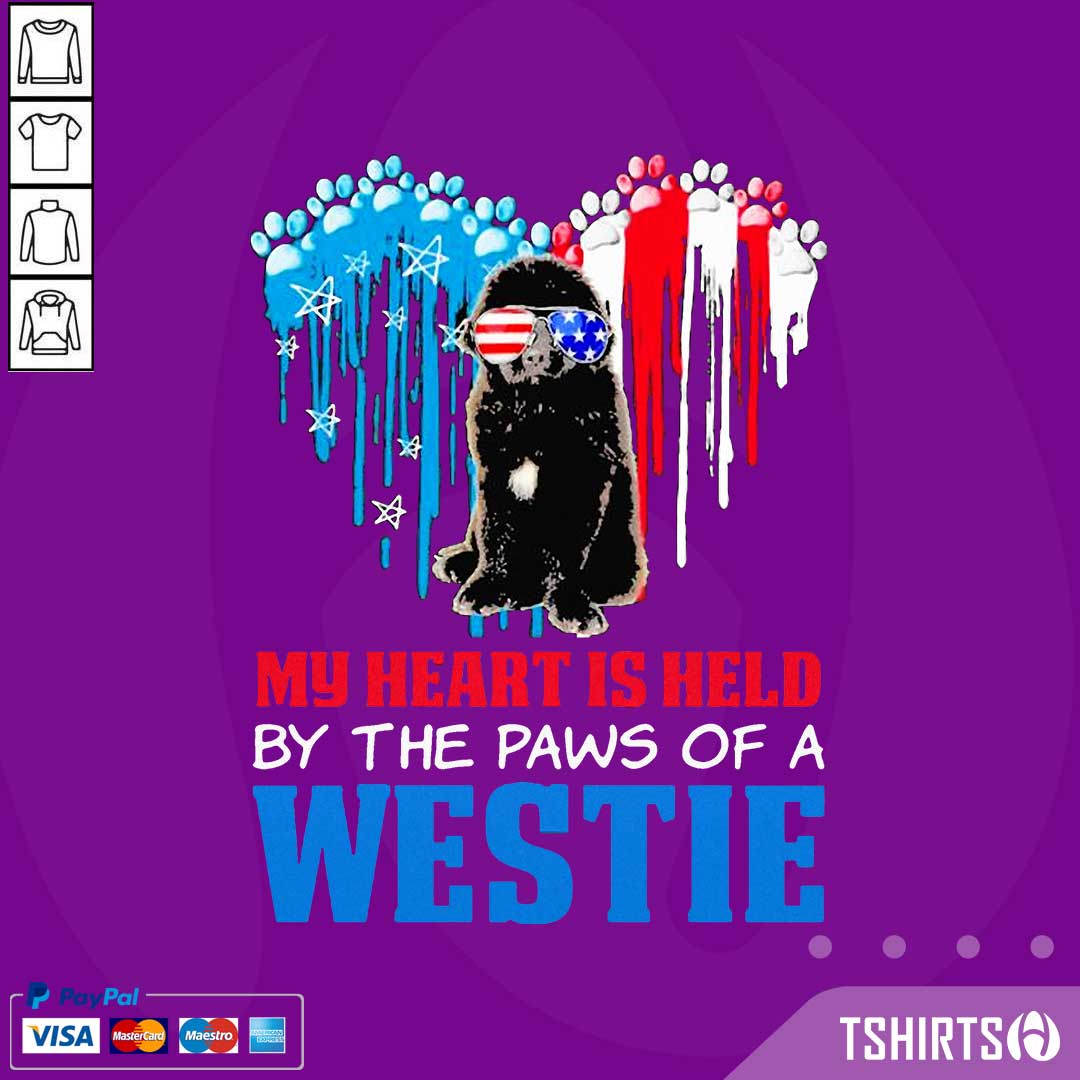 Top Happy The 4th Of July My Heart Is Held By The Paws Of A Newfoundland Shirt Top Happy The 4th Of July My Heart Is Held By The Paws Of A Newfoundland Shirt
