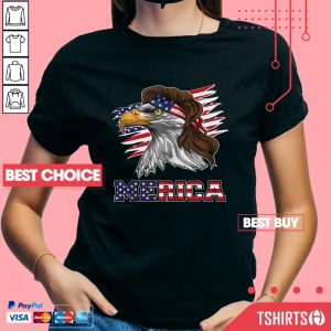 Eagle Mullet American Flag Merica 4th Of July V-neck