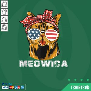 Cat Meowica 4th Of July American Flag