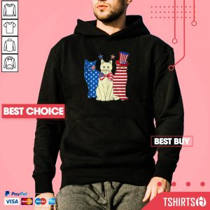 Red White Blue Cats 4th Of July American Flag Hoodie