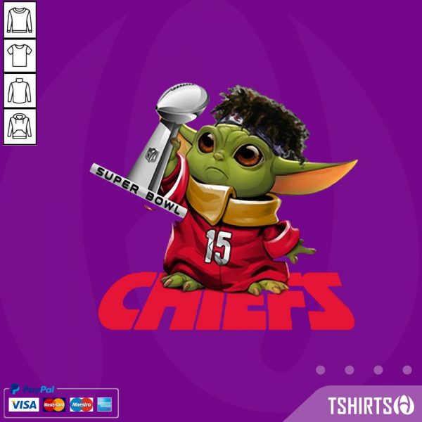 Baby Yoda Mashup Patrick Mahomes Super Bowl Kansas City Chiefs Office