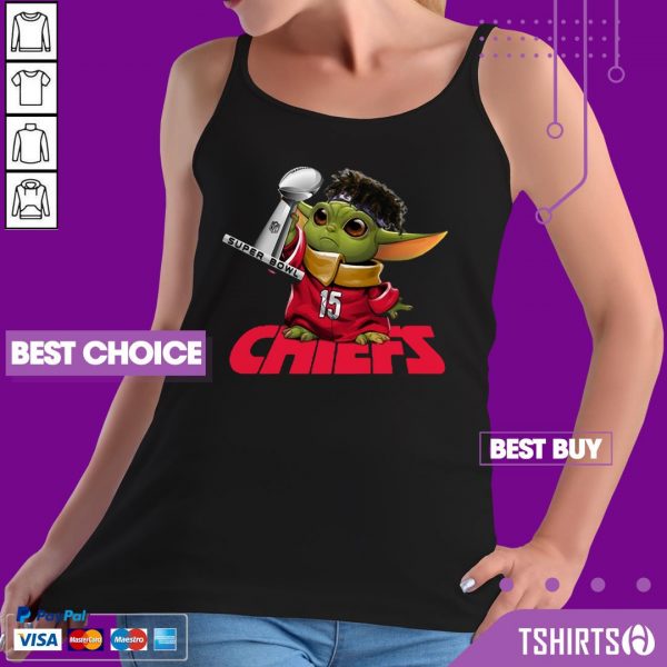 Baby Yoda Mashup Patrick Mahomes Super Bowl Kansas City Chiefs Tank Tôp