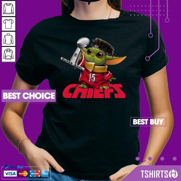 Baby Yoda Mashup Patrick Mahomes Super Bowl Kansas City Chiefs V Neck