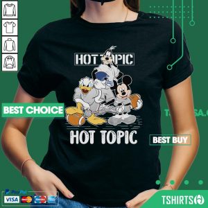 Goofy Donald Duck And Mickey Mouse Football Player Hot Topic V Neck